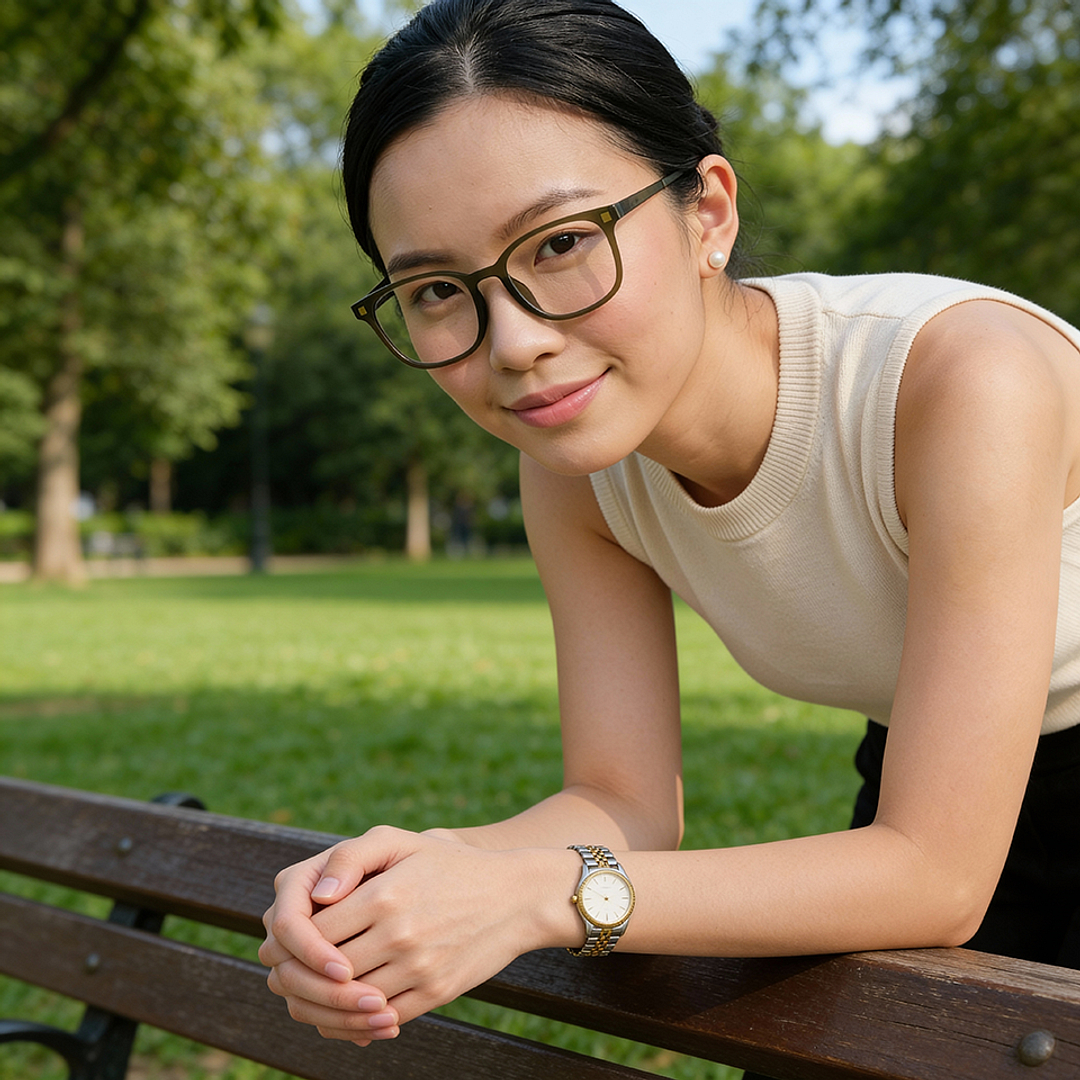 OWNDAYS | SUN Tan Brown Full Rim Wellington right side